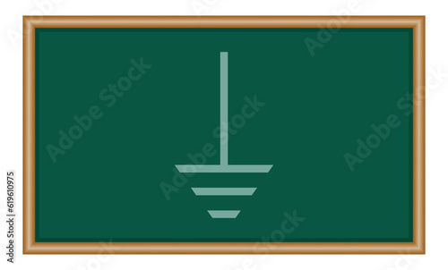 Protective earth ground symbol icon in electricity. Physics resources for teachers and students. Vector illustration.