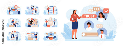 Company credibility set. Brand reputation based on customer loyalty