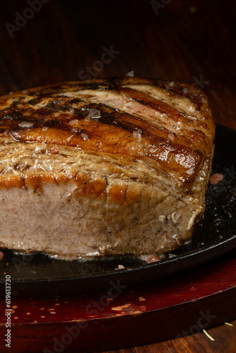 juicy grilled pork loin cut