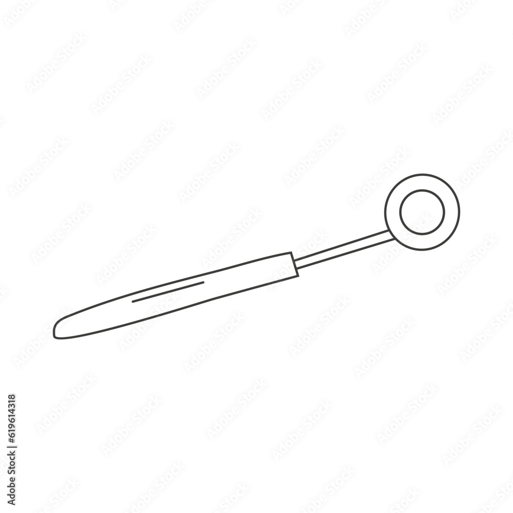 Dentistry. Oral hygiene. Care and treatment. Dental mirror. Doodle style. Vector illustration. Dentistry. Oral hygiene. Care and treatment. Dental mirror. Doodle style. Vector illustration.