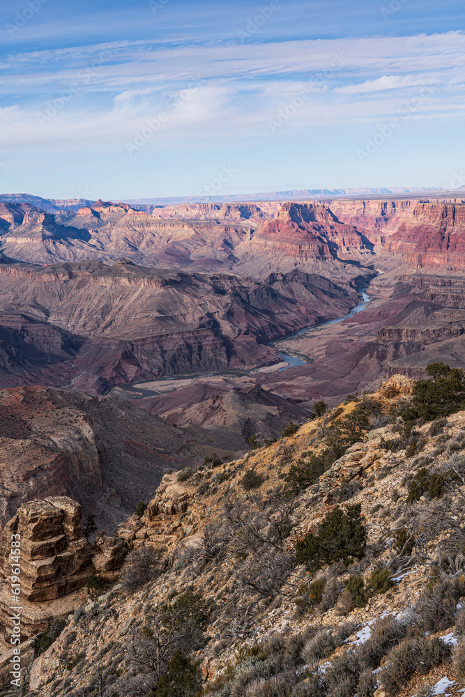 USA, Arizona, Grand Canyon National Park rock formations and river USA, Arizona, Grand Canyon National Park rock formations and river