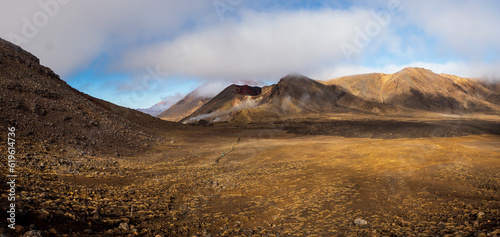 New Zealand, Waikato, Tongariro National Park, Volcanic landscape