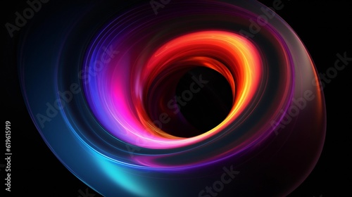 A vibrant and dynamic light swirl on a dark background