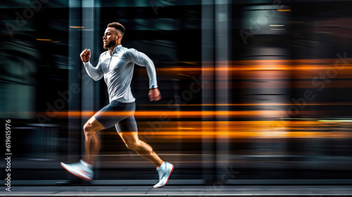 illustration fitness man wearing sporty and running fast