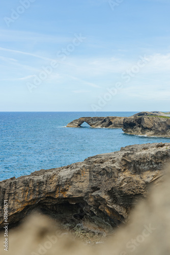 Arecibo cueva del indio rock formations landscape in the coast of puerto rico
