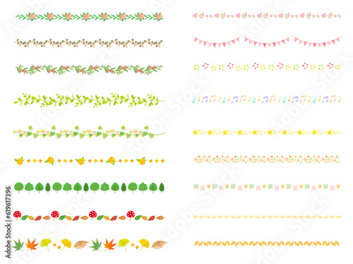 カラフルで可愛いラインをいろいろ詰め込んだイラストセット