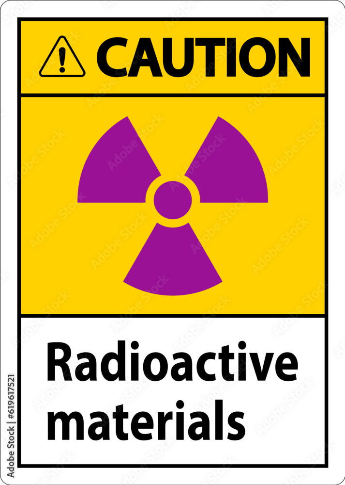 Obraz premium Caution Sign Radioactive Materials