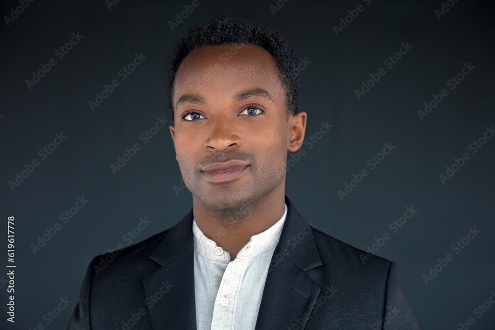 african man portrait studio head shot black suit african man portrait studio head shot black suit