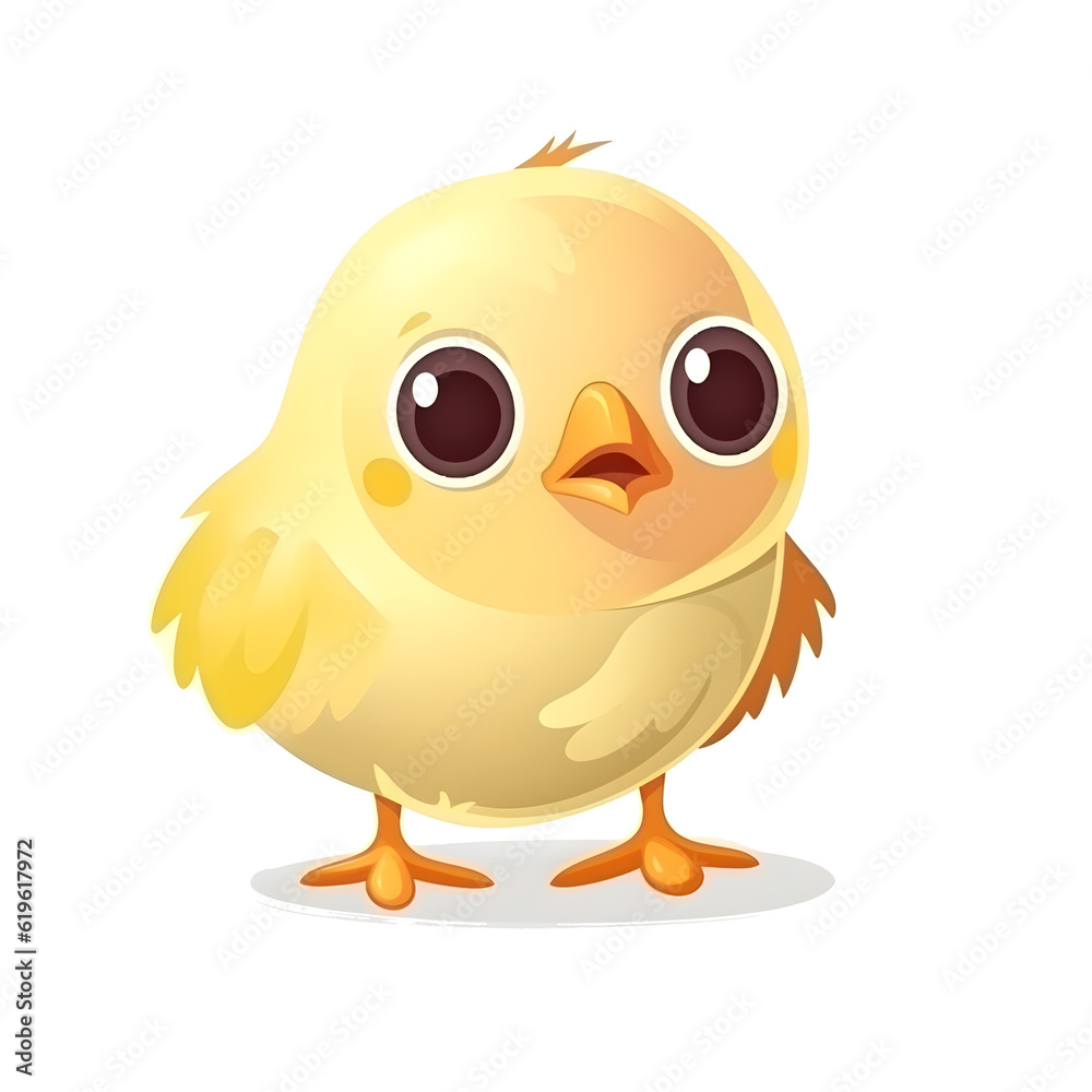 Bright and lively illustration of a baby chick