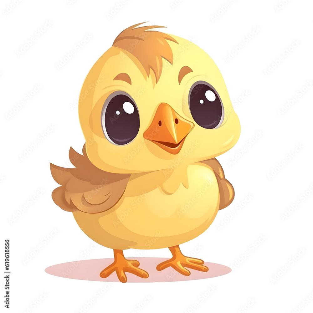 Colorful and cute clipart featuring a lively baby chick