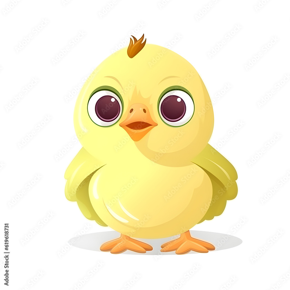 Adorable baby chick artwork with a pop of color