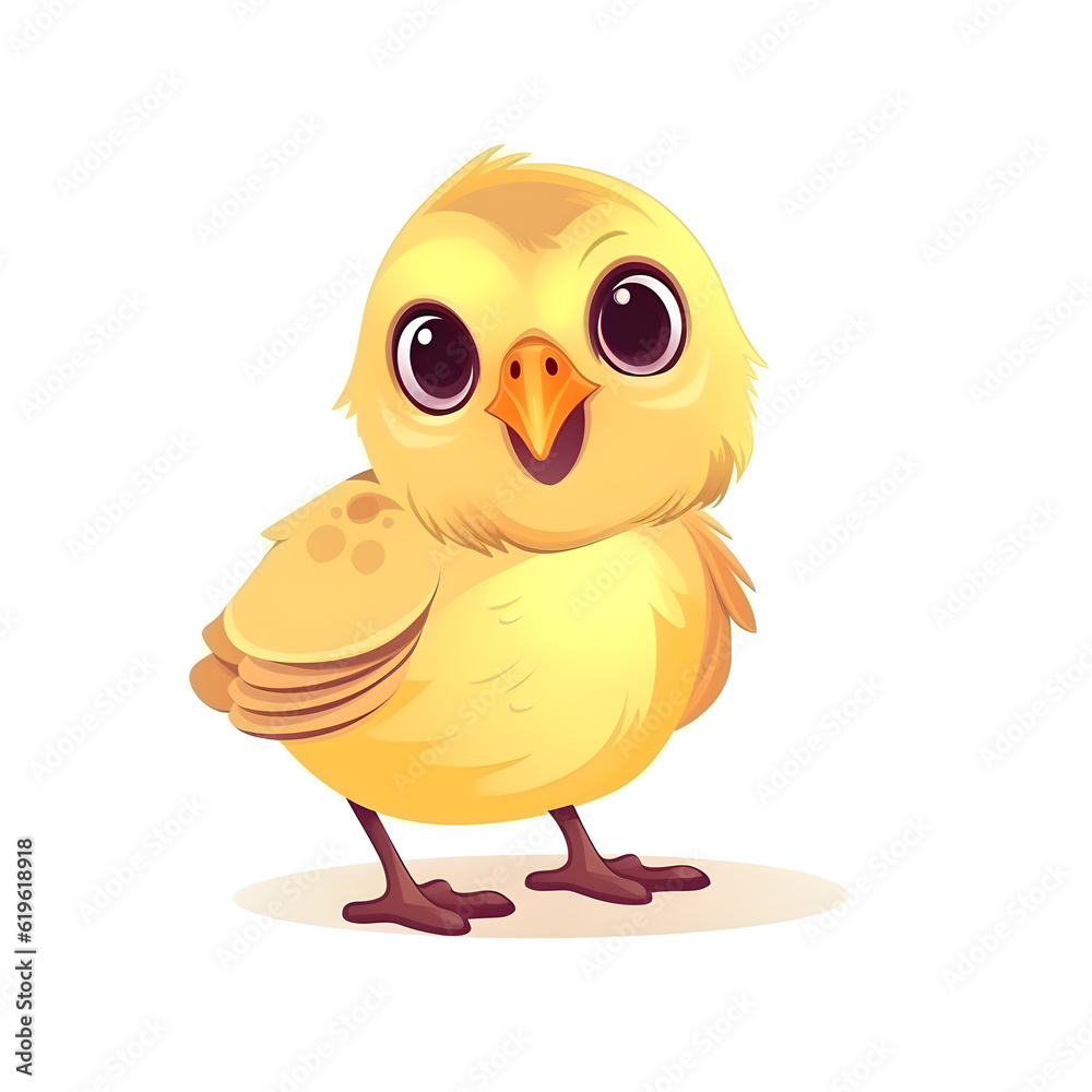 Vibrantly colored clipart showcasing a cute baby chick