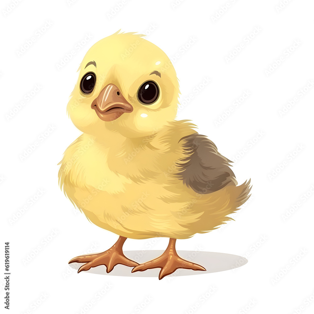 Cute baby chick illustration in a colorful style