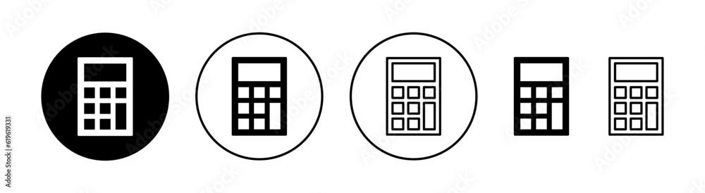 Calculator icon set for web and mobile app. Accounting calculator sign and symbol.