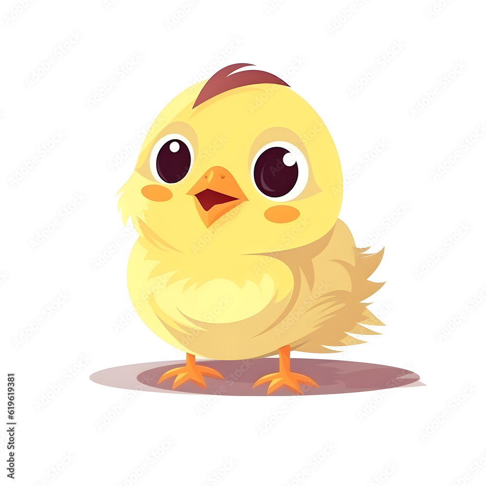 Delightful illustration of a chick in colorful shades