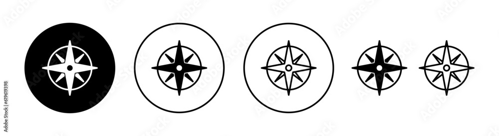Compass icon set for web and mobile app. arrow compass icon sign and symbol