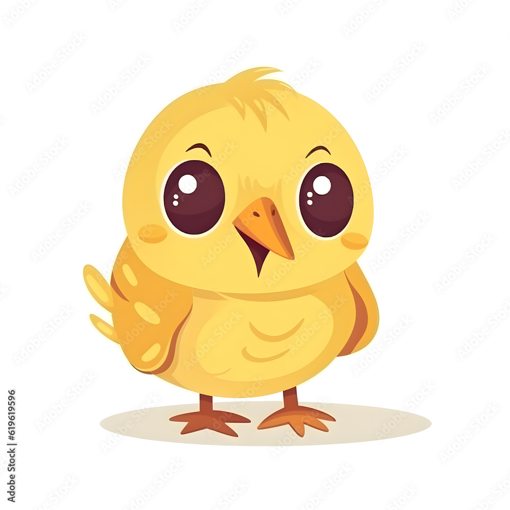 Cheerful clipart of a cute and vibrant baby chick