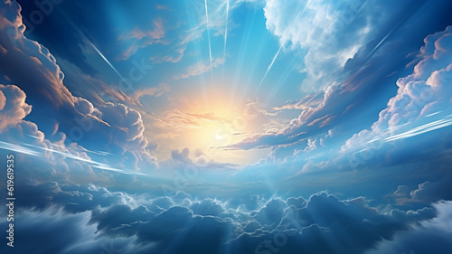 Beautiful blue sky cloudsfor background. Panorama of sky