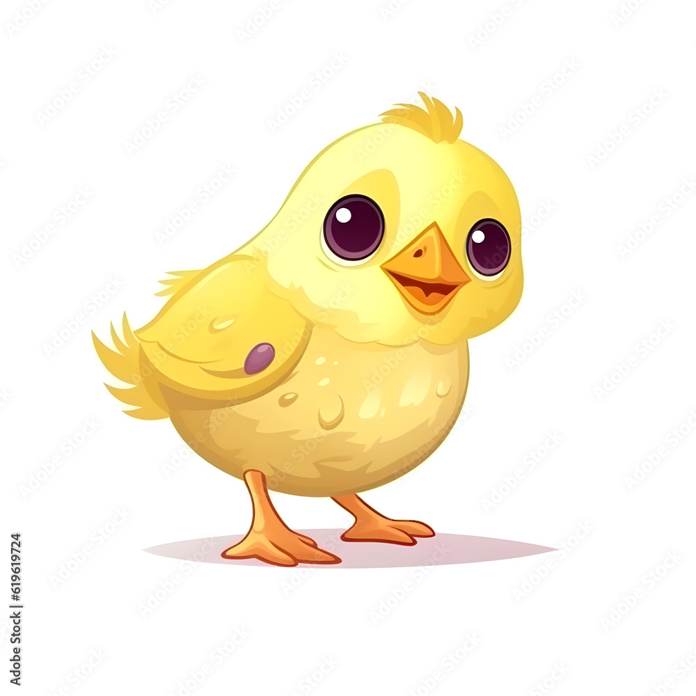 Charming chick illustration with vibrant hues