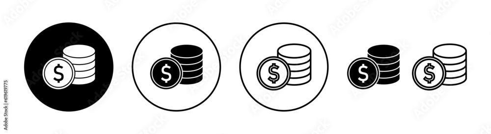Money icon set for web and mobile app. Money sign and symbol Money icon set for web and mobile app. Money sign and symbol