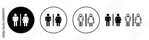 Toilet icon set for web and mobile app. Girls and boys restrooms sign and symbol. bathroom sign. wc  lavatory