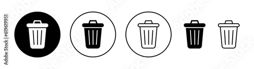 Trash icon set for web and mobile app. trash can icon. delete sign and symbol.