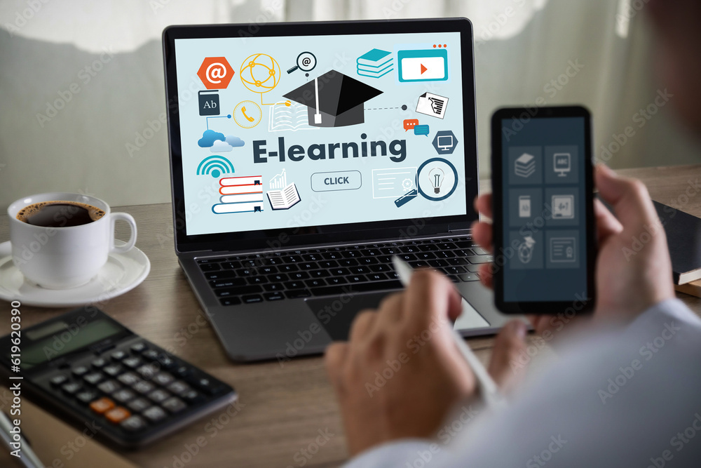 on-screen e-learning Internet Networking Sharing online on a computer education course communication learn and coach teaching in home cyberspace technology on-screen e-learning Internet Networking Sharing online on a computer education course communication learn and coach teaching in home cyberspace technology