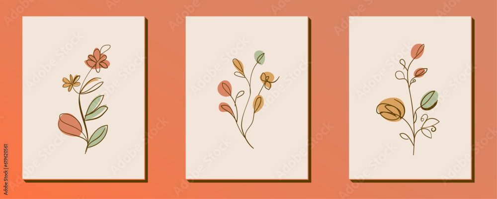 Set of hand drawn retro flower shape and doodle design element. Line art leaves, flowers and plants. Abstract vintage contemporary vector illustration. Perfect for poster, social media posts, sticker. Set of hand drawn retro flower shape and doodle design element. Line art leaves, flowers and plants. Abstract vintage contemporary vector illustration. Perfect for poster, social media posts, sticker.