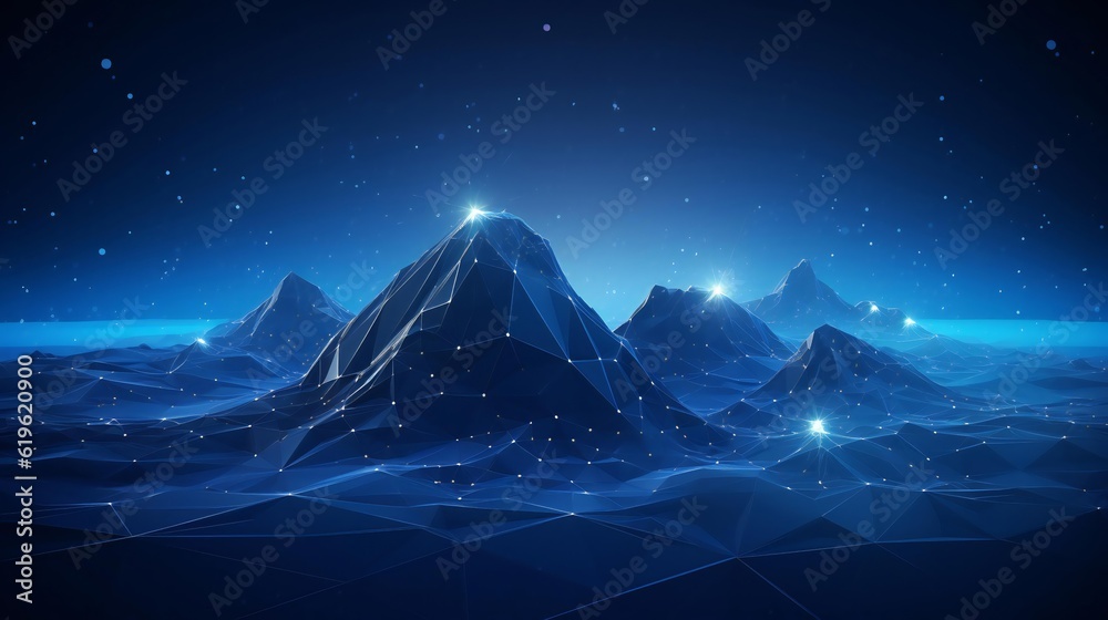 A serene night scene with majestic mountains and a sparkling sky full of stars