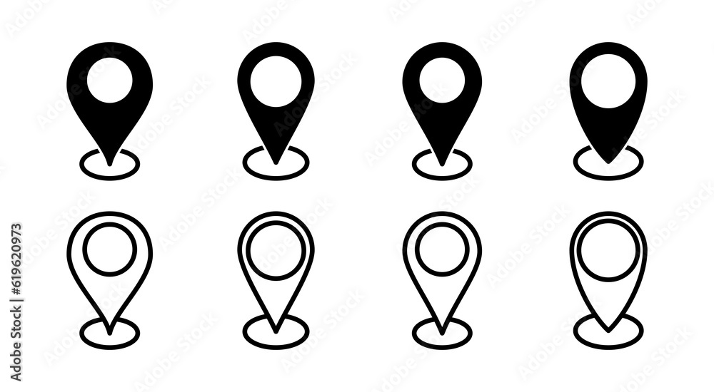 Address icon set illustration. home location sign and symbol. pinpoint Address icon set illustration. home location sign and symbol. pinpoint
