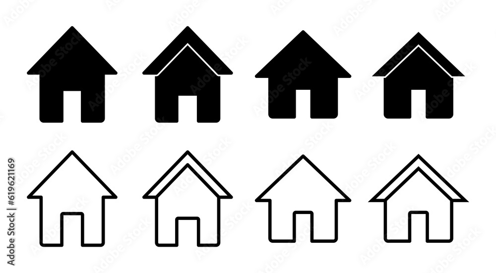 Home icon set illustration. House sign and symbol Home icon set illustration. House sign and symbol