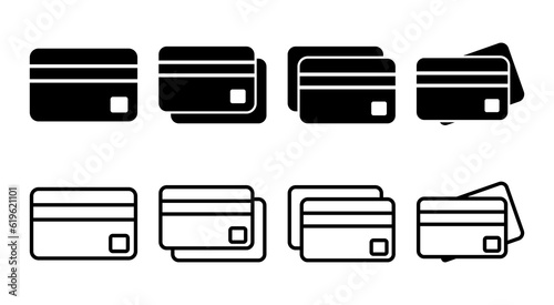 Credit card icon set illustration. Credit card payment sign and symbol