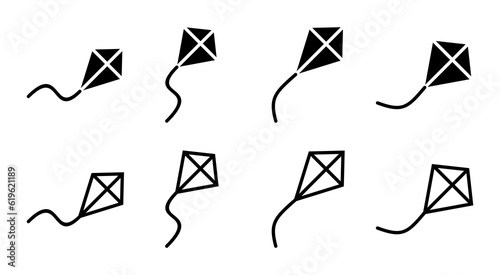 Kite icon set illustration. kite sign and symbol