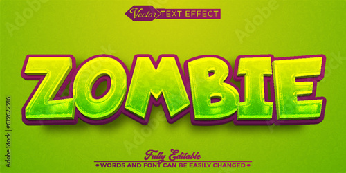 Cartoon Green Zombie Editable Text Effect Template