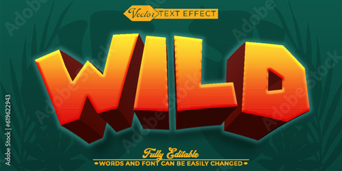 Photography Cartoon Wild Vector Editable Text Effect Template