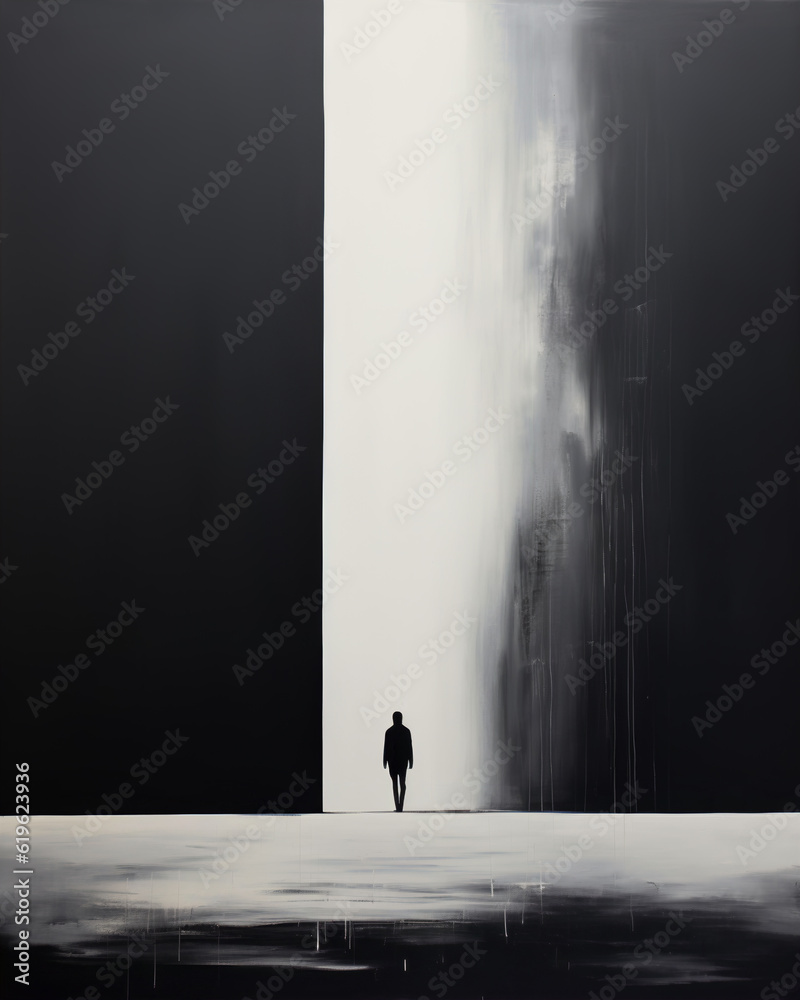 AI-generated metaphorical collage of a man walking on the beach. Being under the cloud of his thought and trying to find himself on a shifting sand of experience. Reflection on pursuit of happiness. AI-generated metaphorical collage of a man walking on the beach. Being under the cloud of his thought and trying to find himself on a shifting sand of experience. Reflection on pursuit of happiness.