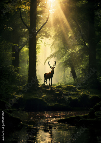 In this AI-generated illustration, a majestic elk emerges from the enchanting realm of fantasy. Sense of wonder, to explore the depths of our imagination, and to embrace the magic that resides within.