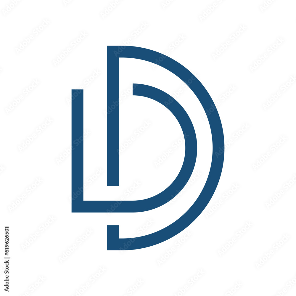 Alphabet letters Initials Monogram logo D, D monogram blue Alphabet letters Initials Monogram logo D, D monogram blue