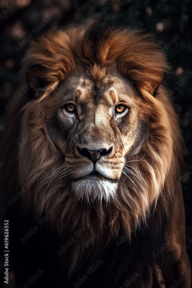 Male African Lion large detail of face in focus with great detail illustration 3d Male African Lion large detail of face in focus with great detail illustration 3d