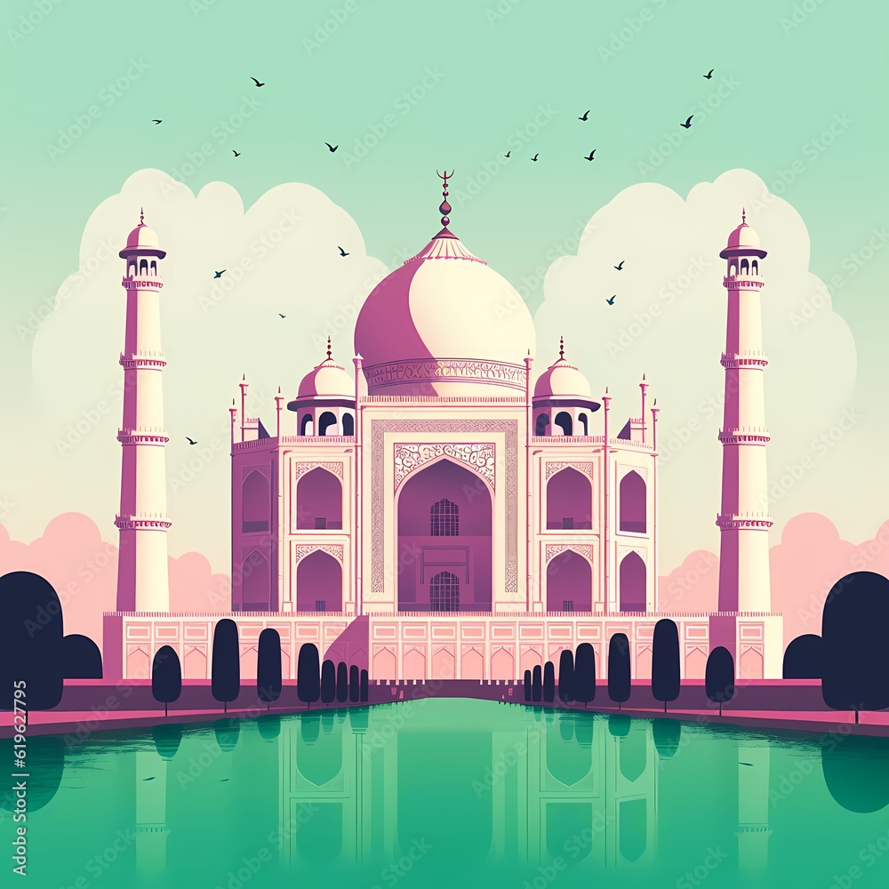 Taj Mahal Wall Art AI