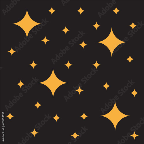 sparkle icon yellow light element Sparkling stars background yellow light design background vector