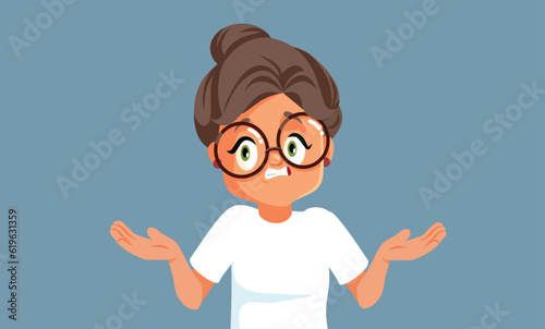 Clueless Granny Shrugging Not Knowing What to Do Vector Character. Senior lady feeling displeased having questions
