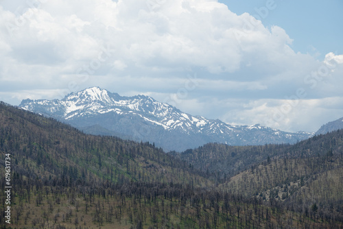 View of Snow Covered Peaks along the East Fork of the Carson River in California