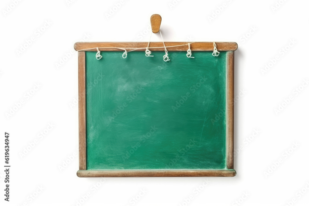 Obraz premium Empty green chalkboard, generative ai