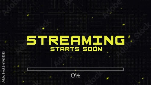 YouTube & Twitch Streaming Intro With Progress Bar, Glowing Particles, Grid Background, Yellow Theme