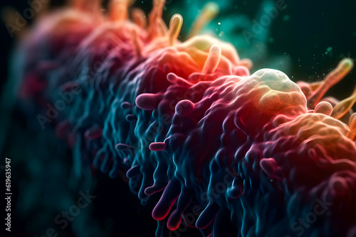 Bacteria close up. Generative AI © Fernando