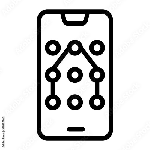 lock pattern line icon