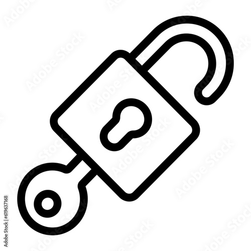 open padlock line icon