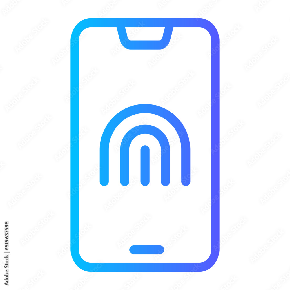 fingerprint scanner gradient icon fingerprint scanner gradient icon