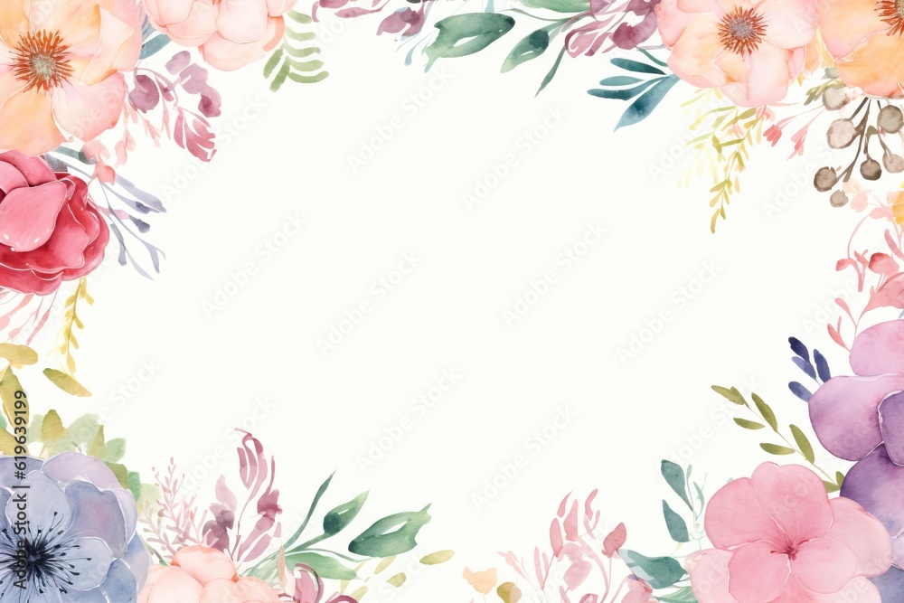 flowers in watercolor frame flower frame